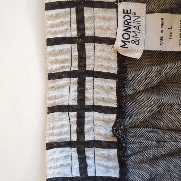 Monroe & Main Square Pleated Pull On Pants LARGE Black Gray Pockets - Picture 10 of 14